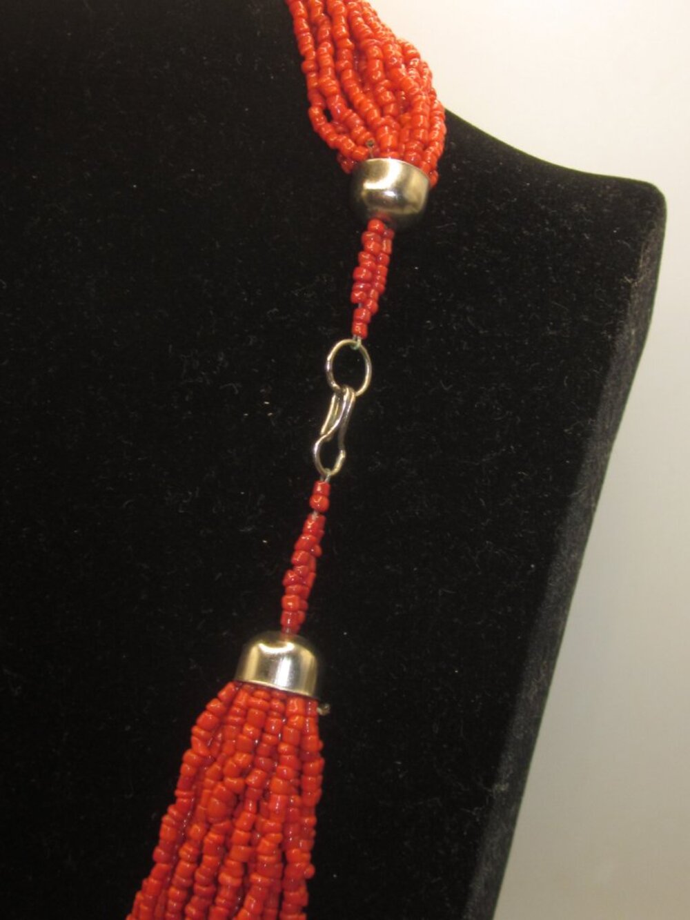 Rusty Red Seed Bead Necklace Long - Picture 3 of 3